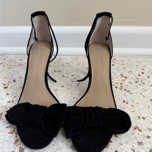 Ann Taylor Black Heels with Bow Accent